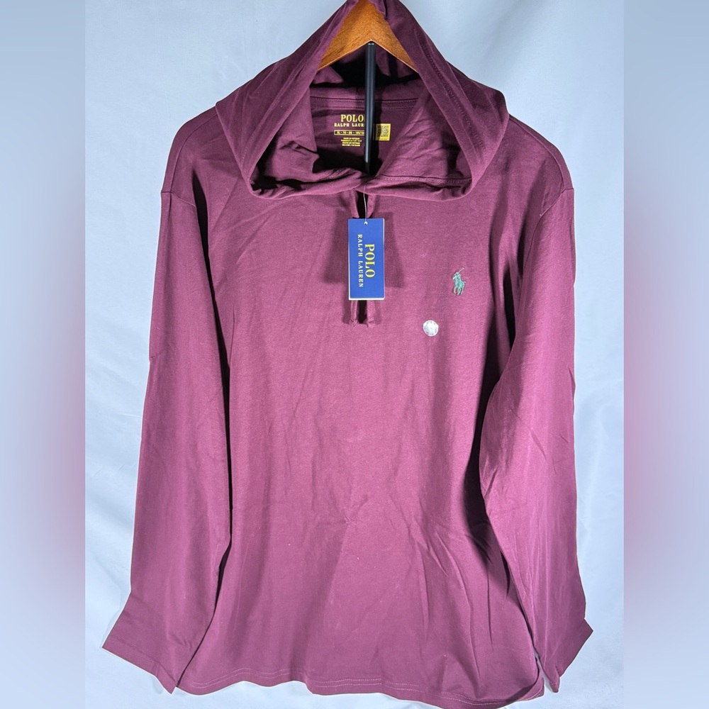 Polo by Ralph Lauren Men's Burgundy Hoodie Shirt